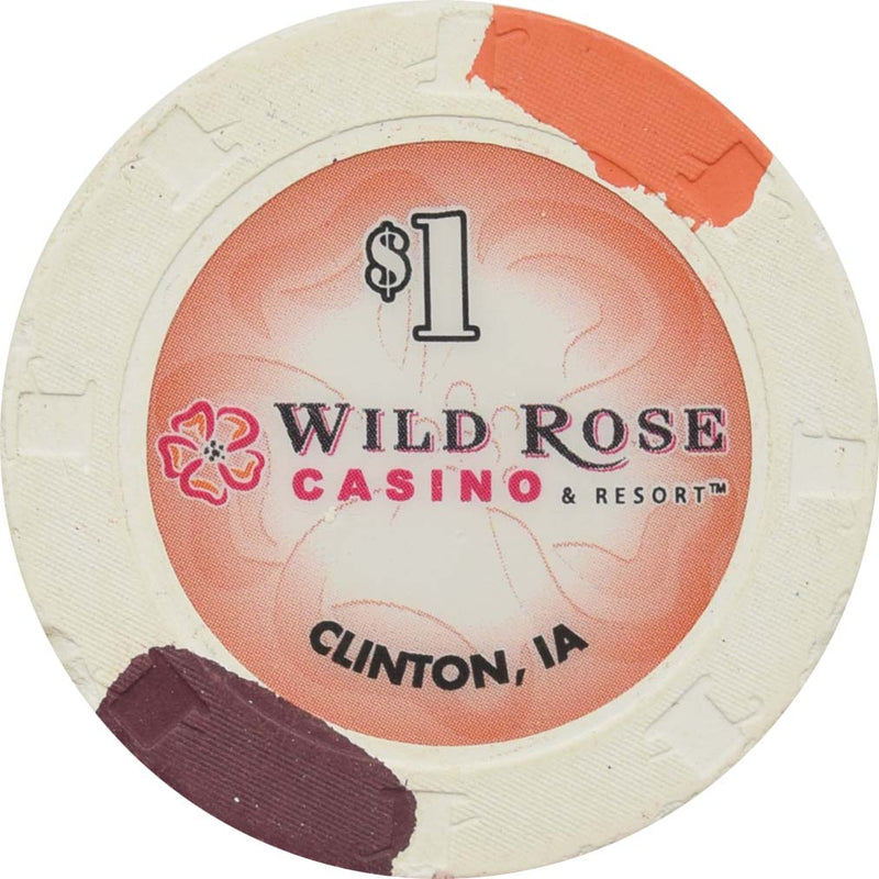 Wild Rose Casino Clinton Iowa $1 Chip 2008
