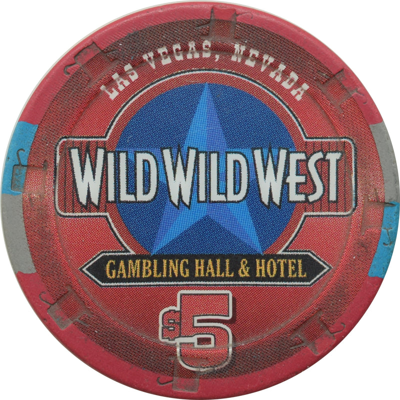 Wild Wild West Gambling Hall Las Vegas Nevada $5 Chip 1998