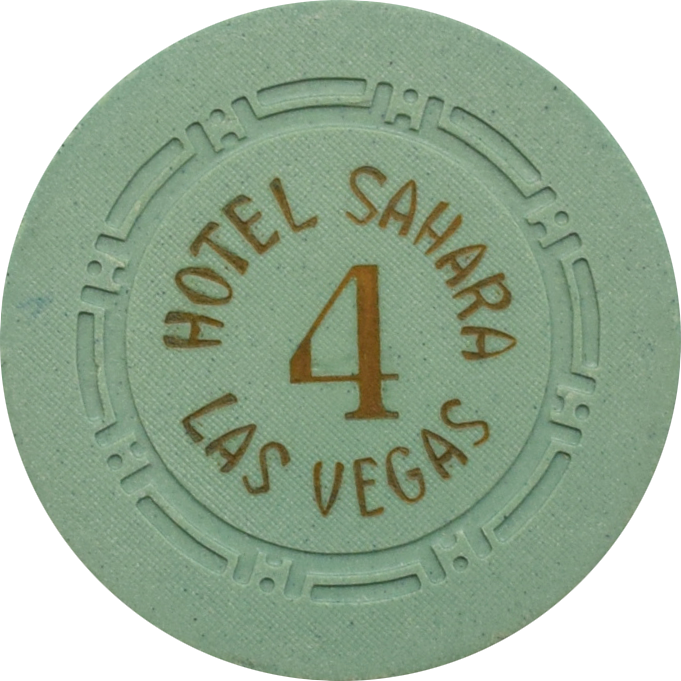 Sahara Casino Las Vegas Nevada Green Roulette 4 Chip 1950s