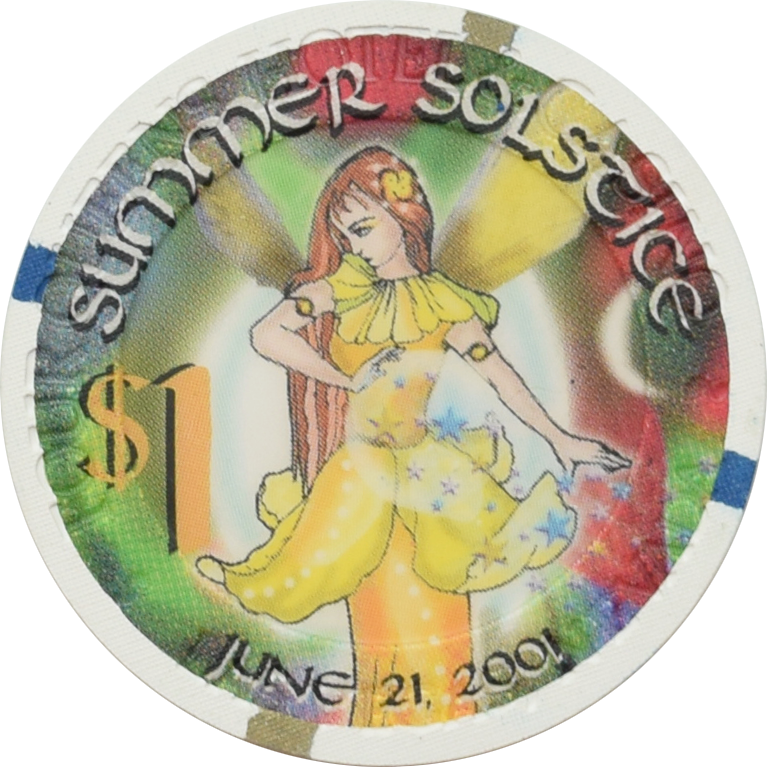 Four Queens Casino Las Vegas Nevada $1 Summer Solstice Chip 2001
