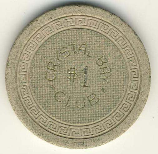 Crystal Bay Club $1 (cream 1960s) Chip - Spinettis Gaming - 1