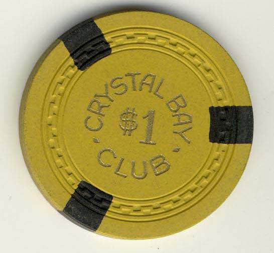 Crystal Bay Club $1 (yellow 1953) Chip - Spinettis Gaming - 1