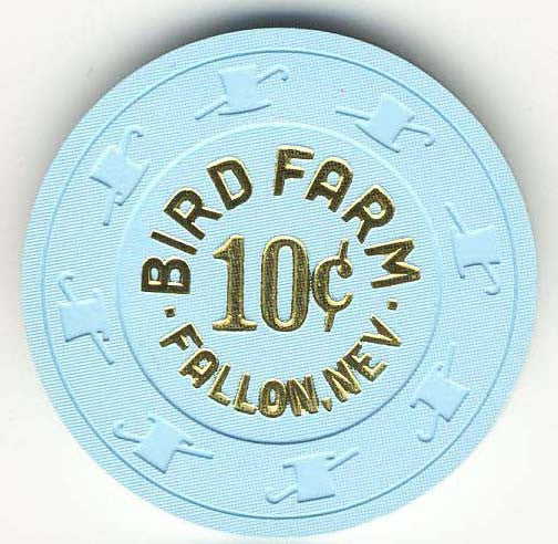 Bird Farm Casino 10 (lt blue 1995) Chip - Spinettis Gaming - 2