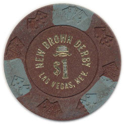 New Brown Derby $1 Casino Chip Las Vegas Nevada Diecar Mold 1979 - Spinettis Gaming - 1