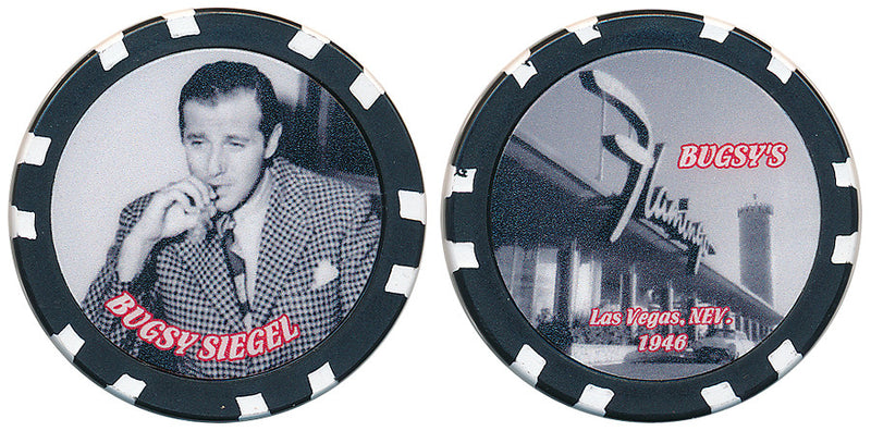 Bugsy Siegel Commemorative Chip with picture of Flamingo Casino - Spinettis Gaming