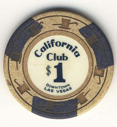 California Club $1 (beige 1960s) chip - Spinettis Gaming - 1