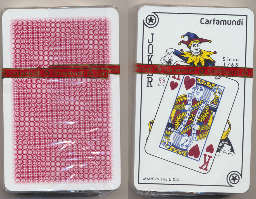 Cartamundi 100% Plastic Single Red Deck - Bridge Size - Standard Index Cartamundi 100% Plastic Single Red Deck - Bridge Size - Standard Index
