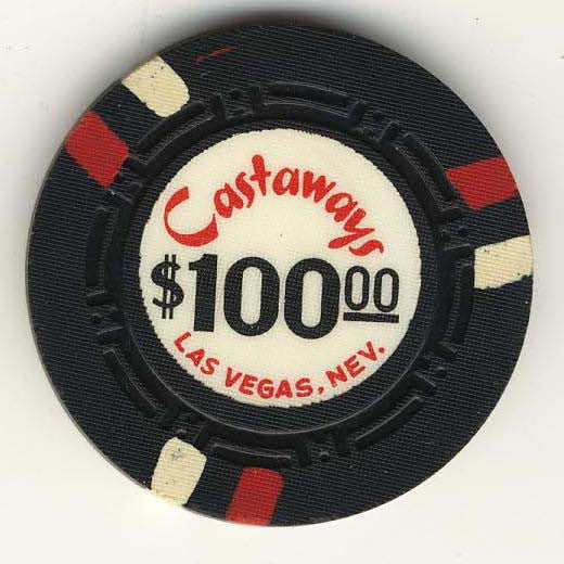 Castaways $ 100 (black 1960s) Chip - Spinettis Gaming - 1