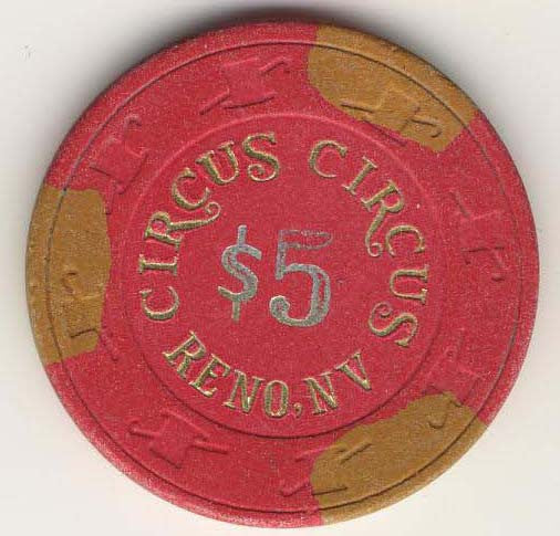 Circus Circus $5 (red 1989) Chip - Spinettis Gaming - 2