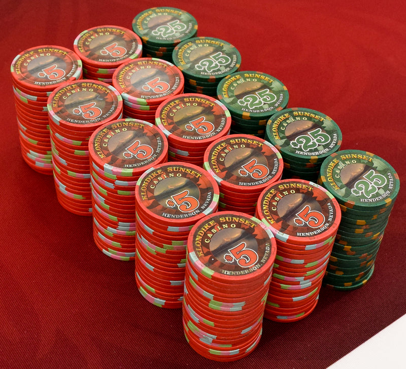 300 Authentic Klondike Sunset Casino Used Chip Set Henderson Nevada