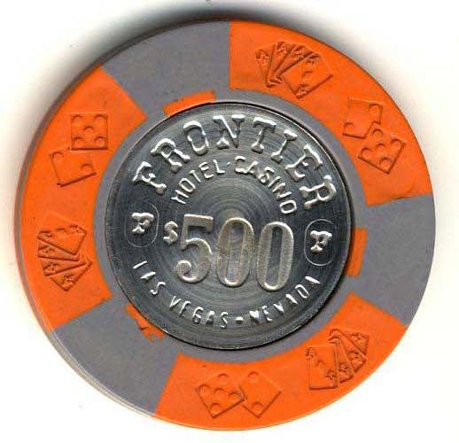 Frontier Hotel $500 (orange 1973) chip - Spinettis Gaming - 1