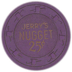 Jerry Nugget 25 Casino Chip N. Las Vegas Nevada H&C Mold 1960's - Spinettis Gaming - 2