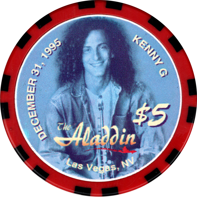 Aladdin Casino Las Vegas Nevada $5 New Year 1995 Kenny G Chip