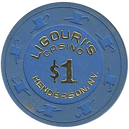 Ligouri's Casino $1 (blue/gold) chip - Spinettis Gaming - 1