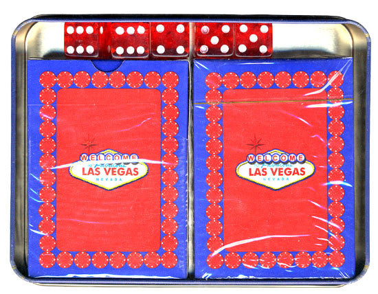 Las Vegas Poker Playing Cards with Dice in Tin Box - Spinettis Gaming - 2
