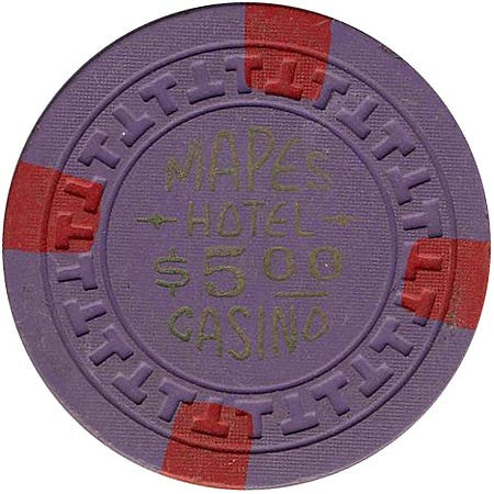 Mapes Casino $5 purple (4-red inserts) chip - Spinettis Gaming - 2
