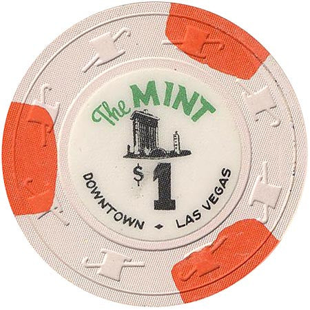 The Mint Casino Las Vegas $1 (3-orange inserts) chip uncirculated - Spinettis Gaming