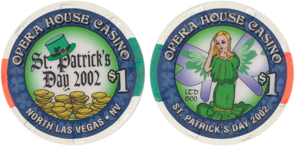 Opera House Casino N. Las Vegas Nevada $1 St Patrick's Day Chip 2002