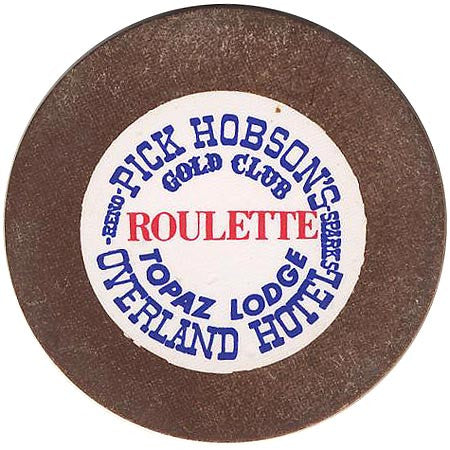 Overland Hotel (brown roulette) chip - Spinettis Gaming - 1