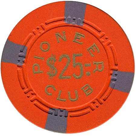 Pioneer Club $25 orange (4-gray inserts) chip - Spinettis Gaming - 2