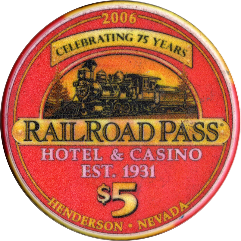 Plaza Casino Las Vegas Nevada $5 Railroad Pass 75th Anniversary 2006