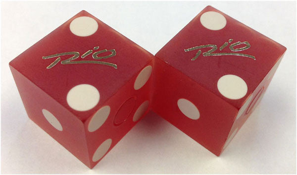 Rio Casino Used Matching Numbers Casino Red Dice, Pair - Spinettis Gaming - 6