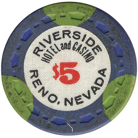 Riverside Casino $5 (blue/green) chip - Spinettis Gaming - 2