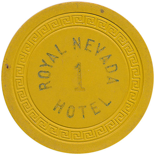 Royal Nevada Hotel 1 Roulette Chip (Yellow) - Spinettis Gaming - 2
