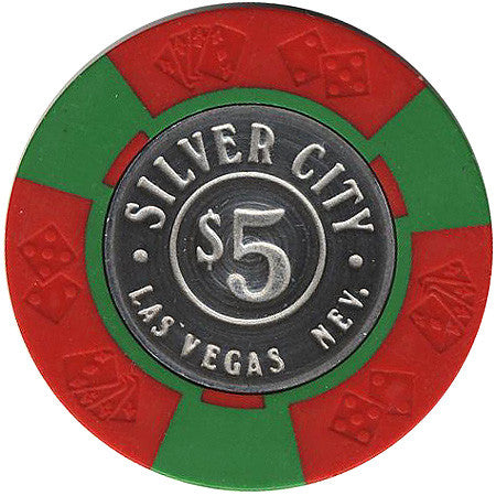 Silver City $5 (green/red) chip - Spinettis Gaming - 2