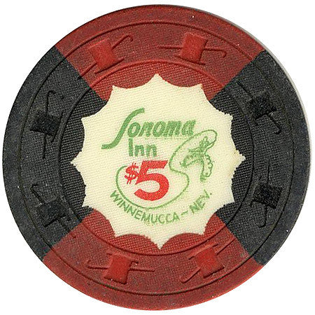 Sonoma Inn $5 (black/red) chip - Spinettis Gaming - 1