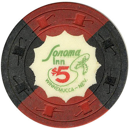 Sonoma Inn $5 (black/red) chip - Spinettis Gaming - 2