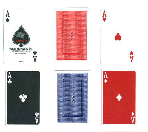 100% Plastic Playing Cards Turbo Deck Setup Red & Blue - Spinettis Gaming - 4