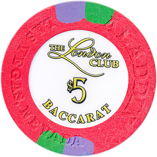 Aladdin The London Club Casino Las Vegas Nevada $5 Baccarat Chip 2000