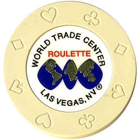 World Trade Center (cream) (roulette) chip - Spinettis Gaming - 1