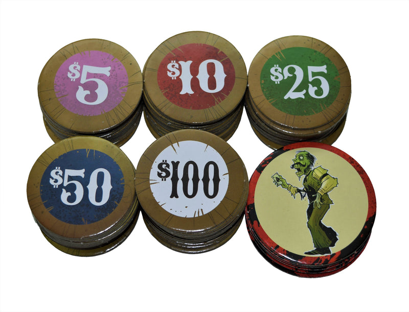 Texas Hold'em with Zombies Includes Poker Chips Playing Cards + 2 Jokers