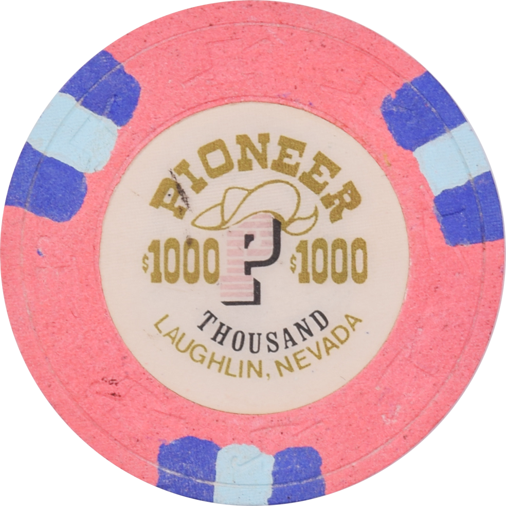 Pioneer Hotel & Gaming Hall Casino Laughlin Nevada $1000 Dig Chip 1989