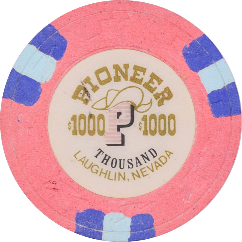 Pioneer Hotel & Gaming Hall Casino Laughlin Nevada $1000 Dig Chip 1989