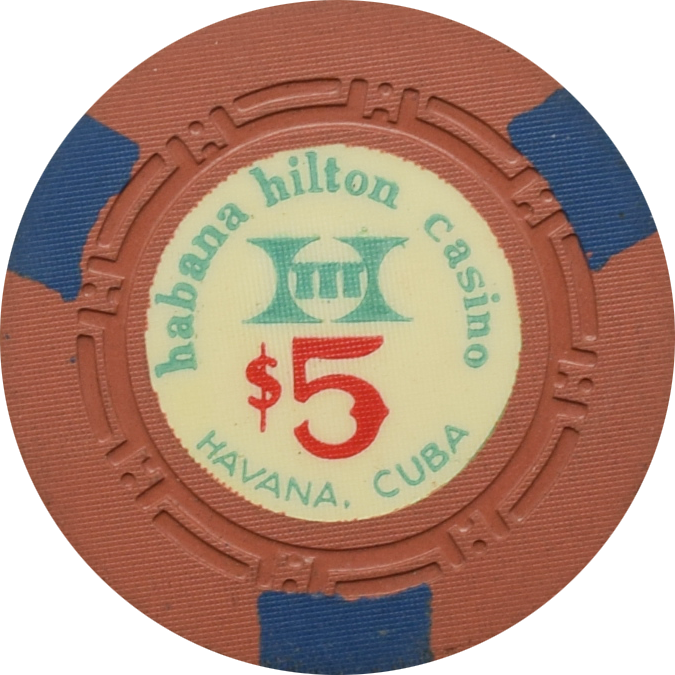 Habana Hilton Casino Havana Cuba $5 Brown Chip