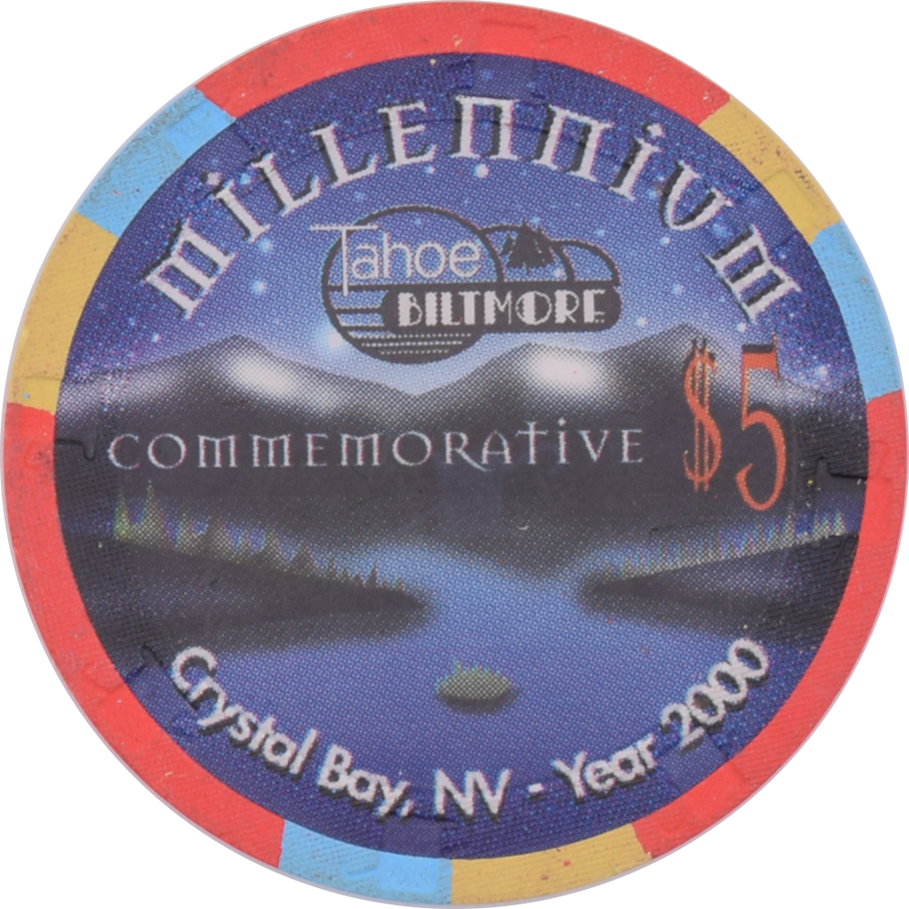 Tahoe Biltmore Casino Crystal Bay Nevada $5 Millennium Chip 1999