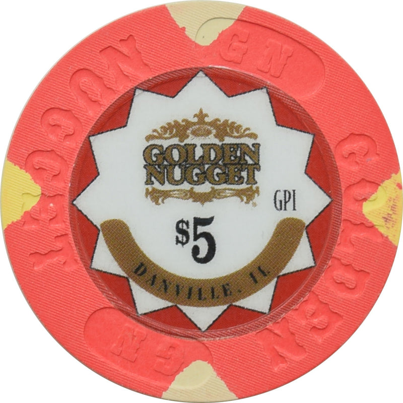 Golden Nugget Casino Danville Illinois $5 Chip