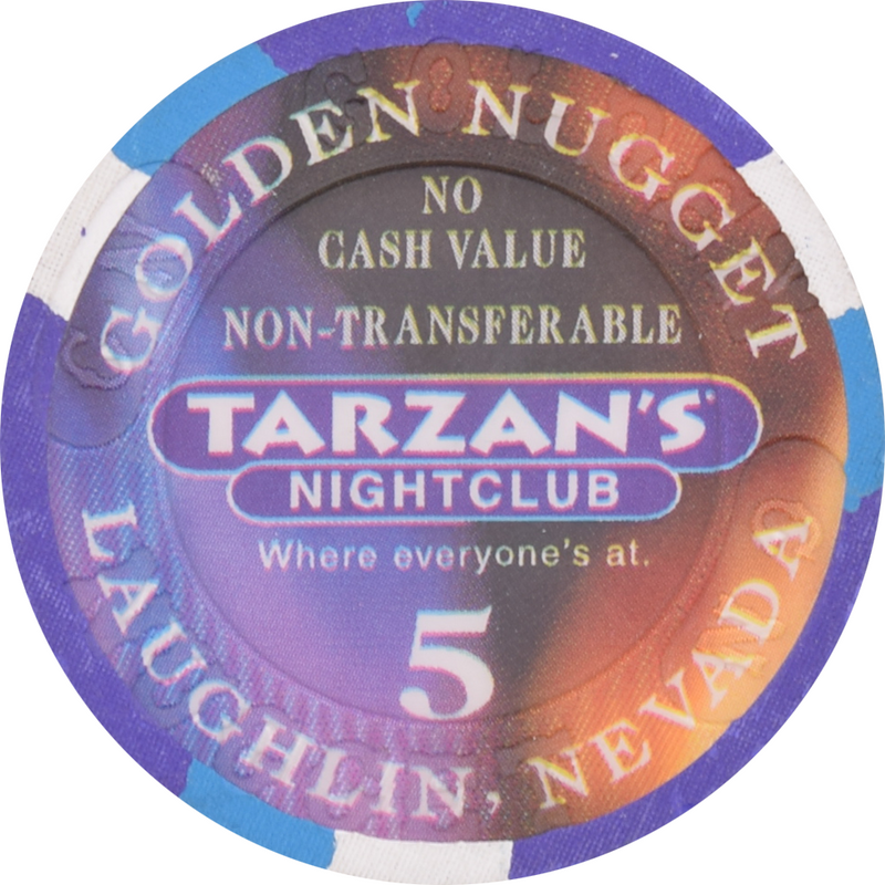 Golden Nugget Casino Laughlin Nevada 5 NCV Tarzan's Nightclub Chip 2000