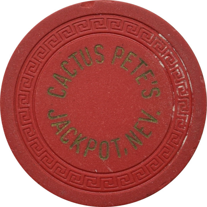 Cactus Pete's Resort Casino Jackpot Nevada Red Roulette Chip 1960s