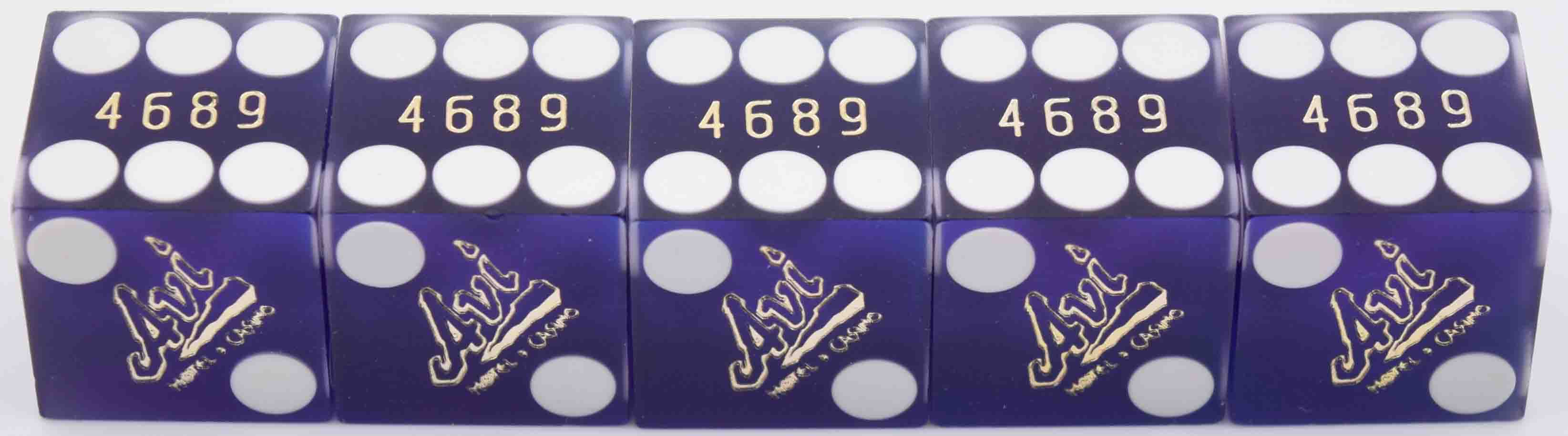 Avi Casino Laughlin Nevada Blue Stick of Matching Number Dice
