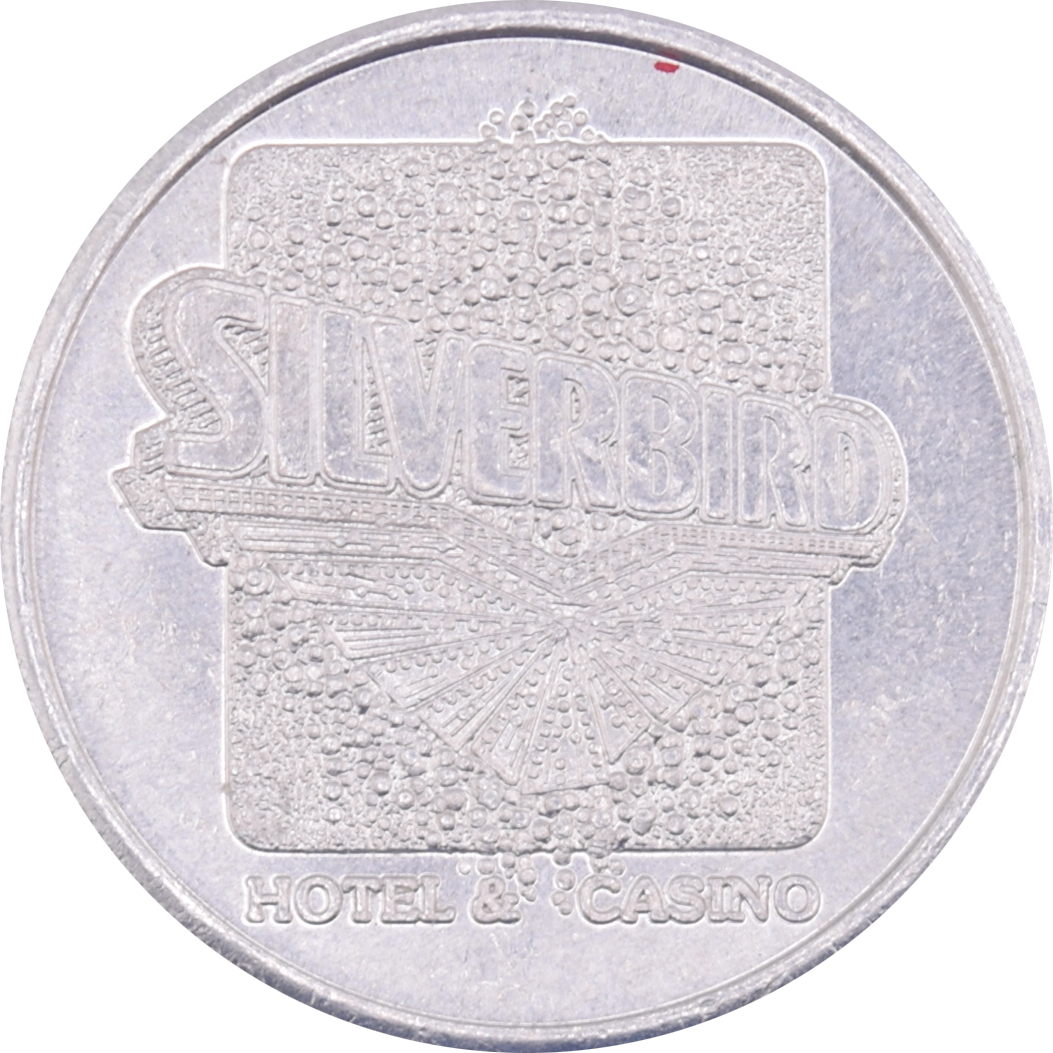 Silverbird Casino Las Vegas Set of 10 (Square Logo) Free Slot Play Gaming Tokens (1-5/8" Diameter)