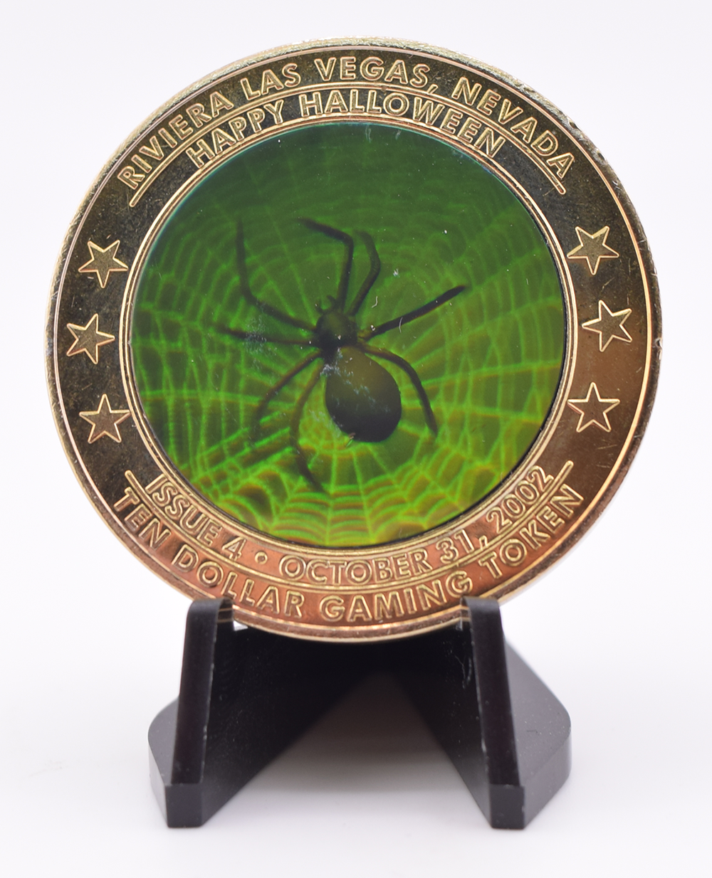 Riviera Casino Las Vegas Halloween $10 Holiday Series Hologram Token 2002