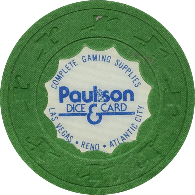 Paulson Dice & Card Co. Green Scalloped Inlay Sample Business Chip