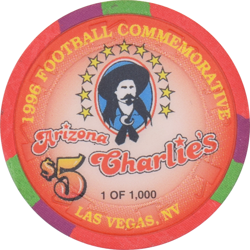 Arizona Charlie's Casino Las Vegas Nevada $5 Akeman & Rodgers Collectable Show Chip 1996