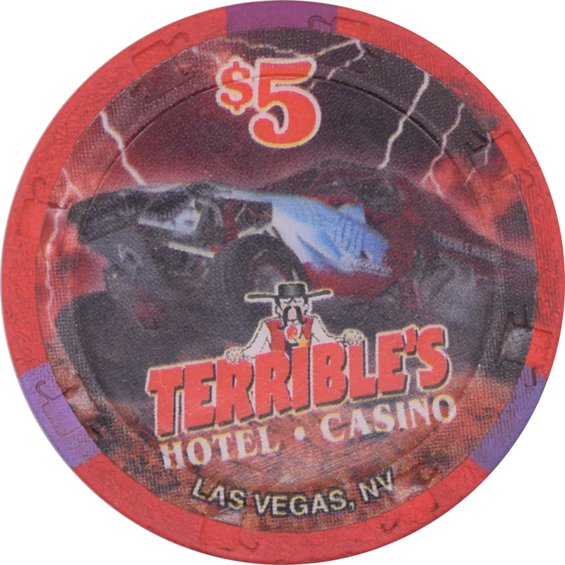 Terrible's Hotel Casino Las Vegas Nevada $5 Baja 1000 Champions White Car Chip 2005