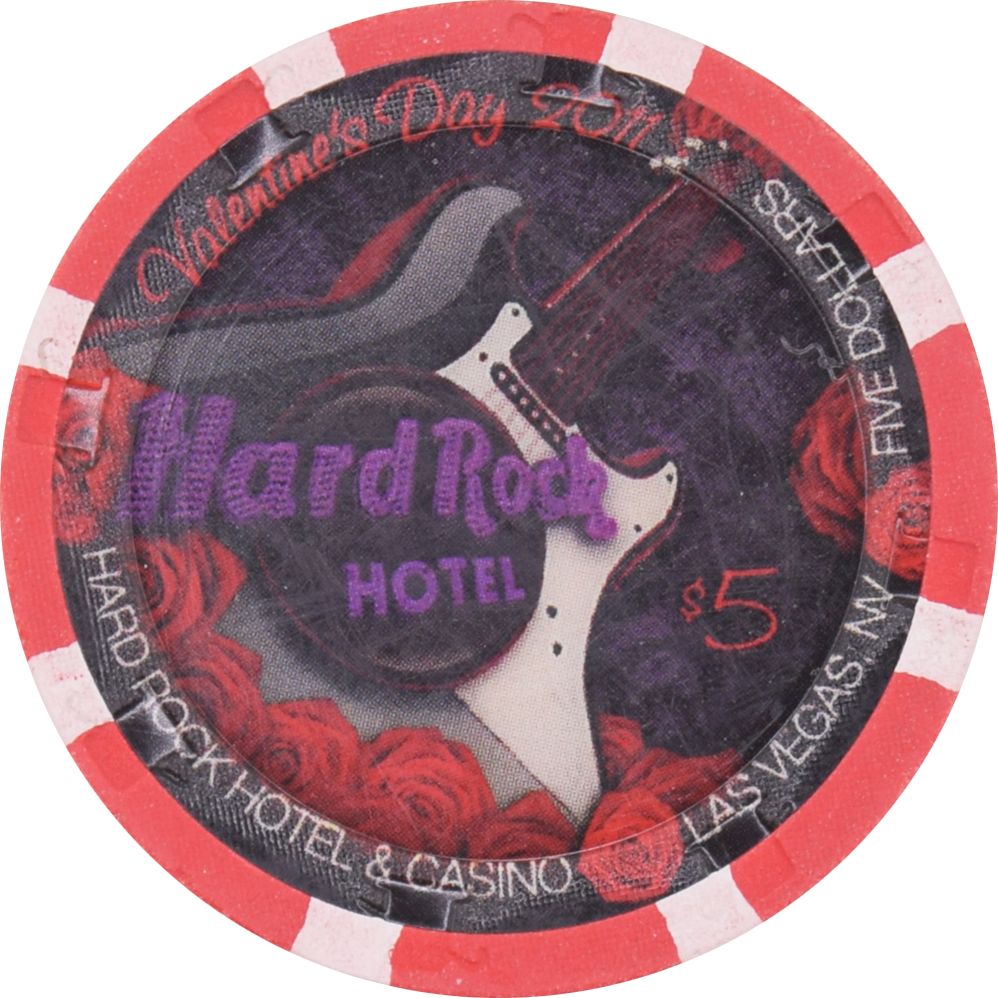 Hard Rock Casino Las Vegas Nevada $5 Valentine's Day Chip 2011