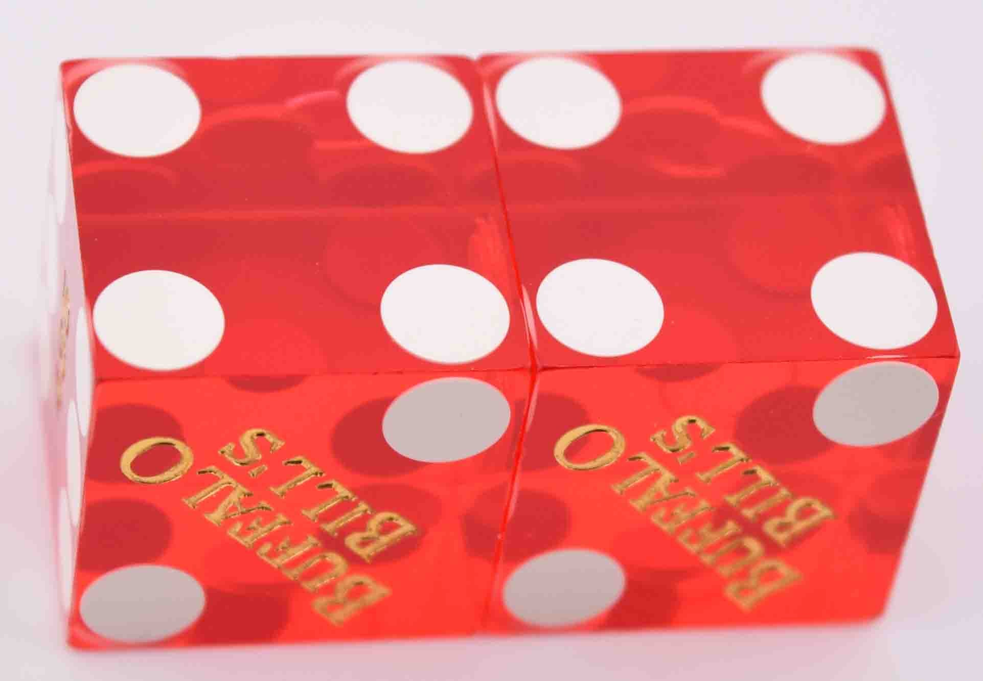 Buffalo Bill's Casino Primm Nevada Used Matching Number Polished Pair of Dice